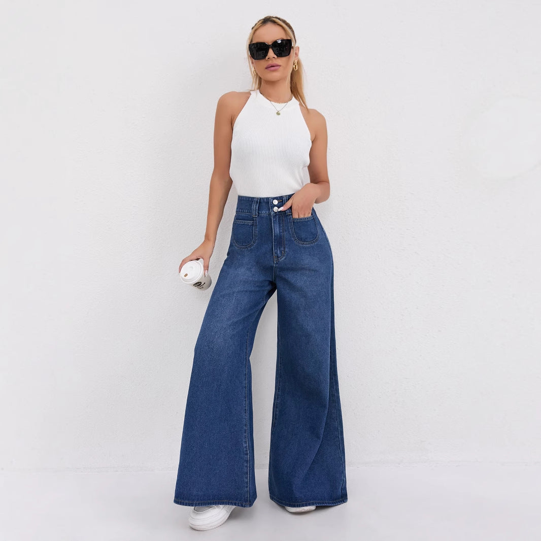 High-waisted Floor-length Flared Pants