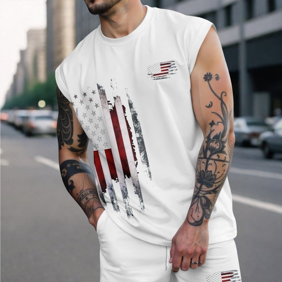 Mens Fashion Letter-Printed Sports Suit