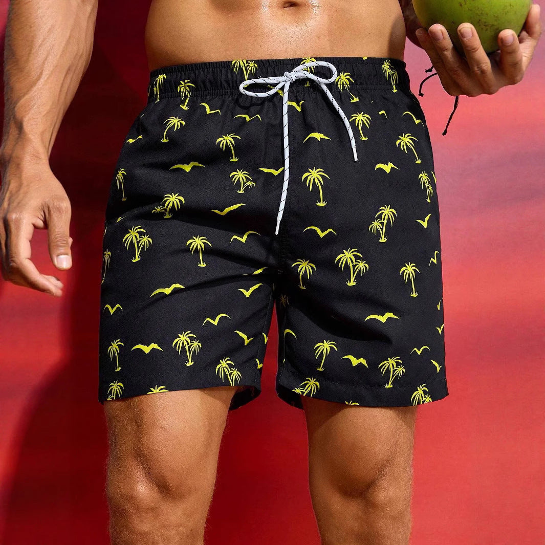 Mens Printed Beach Hawaiian Casual Shorts