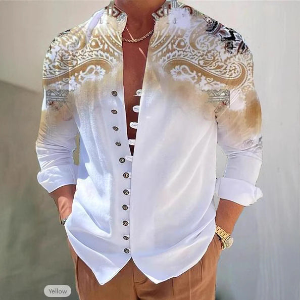 Mens Fashion 3D Printed Shirt Top